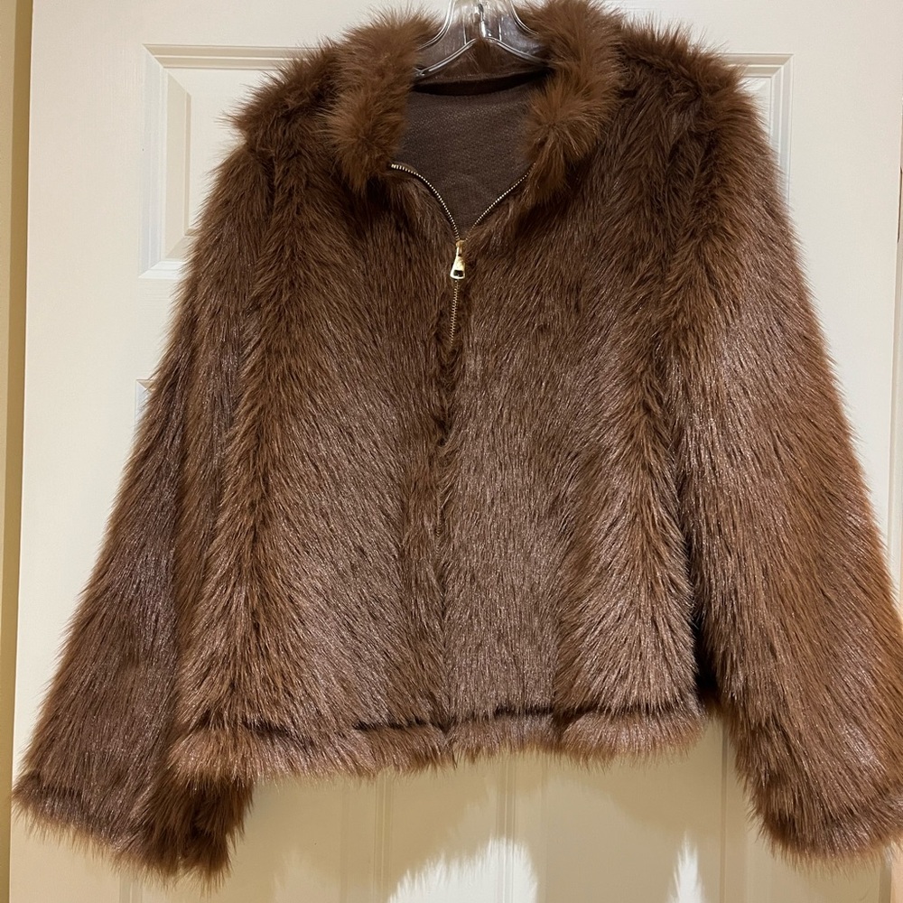 Brown Faux Fur Jacket